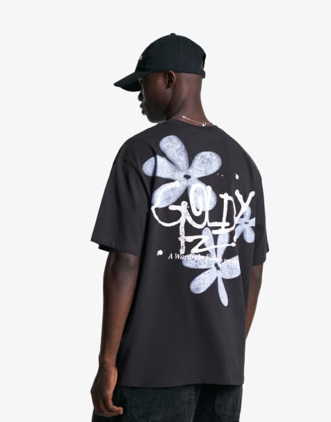 Bershka – Grå t-shirt med korta ärmar och tryck - view 1