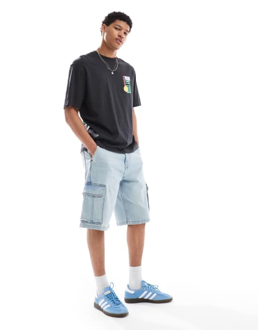 Bershka – Grå t-shirt med sportigt tryck i vintagestil, 4 av 4