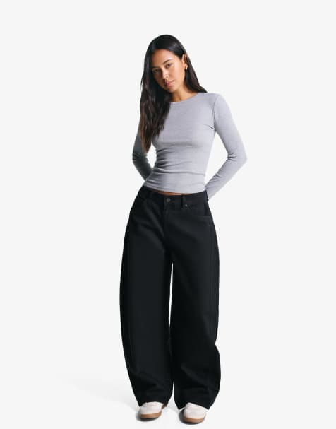 Bershka – Grå topp med långa ärmar - view 1