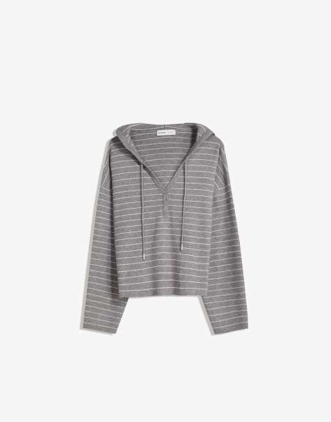 Bershka – Grå tröja med huva - view 1