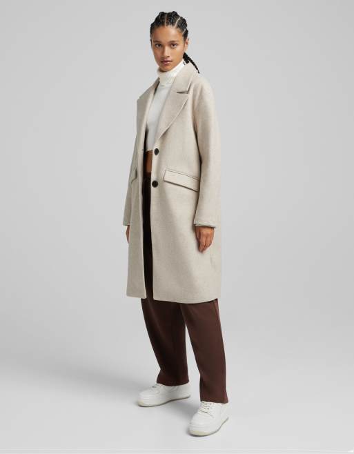 Bershka – Gräddvit figursydd kappa