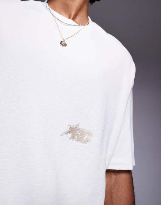 Bershka – Gräddvit t-shirt med Arc-logga, 2 av 4
