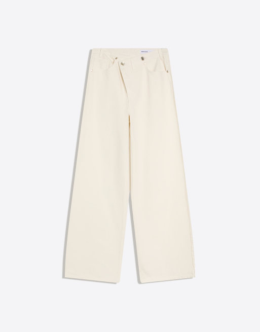 Bershka – Gräddvita jeans med vida ben, 5 av 6