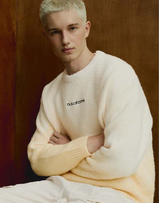 Bershka Gradient jacquard jumper out of core in yellow, 3 of 7