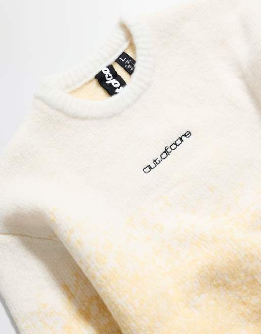 Bershka Gradient jacquard jumper out of core in yellow, 5 of 7