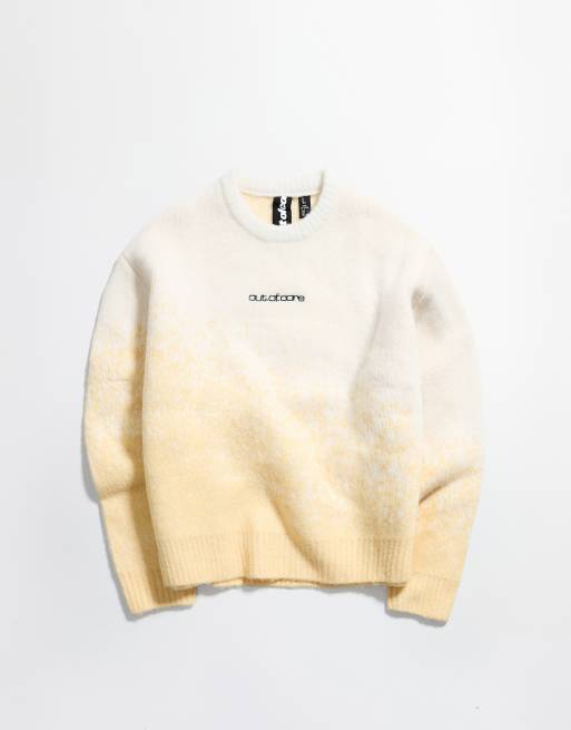 Bershka gradient-jacquardstriktrøje i gul, 6 af 7