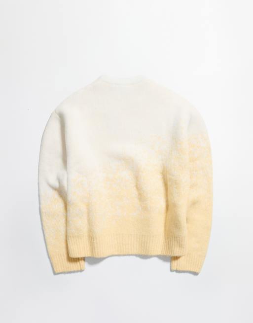 Bershka gradient-jacquardstriktrøje i gul, 7 af 7