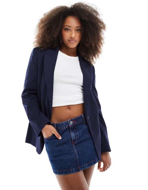 Bershka – Granatowa marynarka oversize