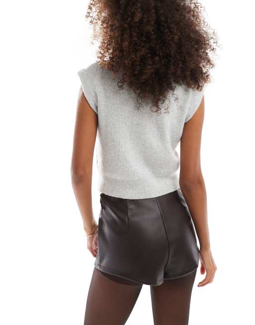 Bershka – Grått, fluffigt stickat linne, 4 av 4