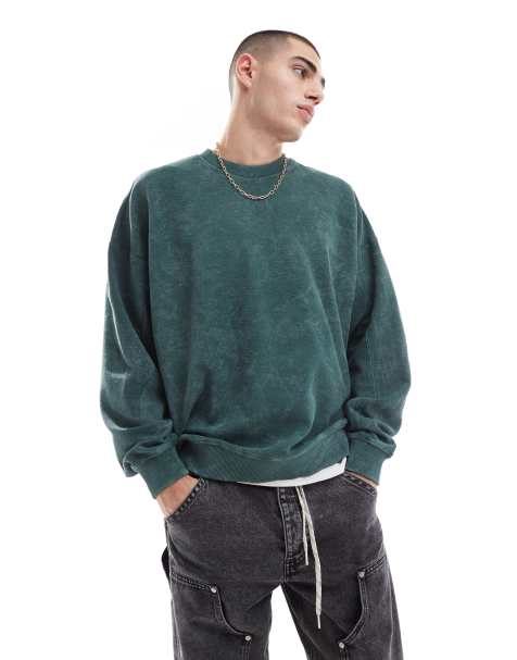 Bershka - Grøn sweatshirt med tekstur - view 1