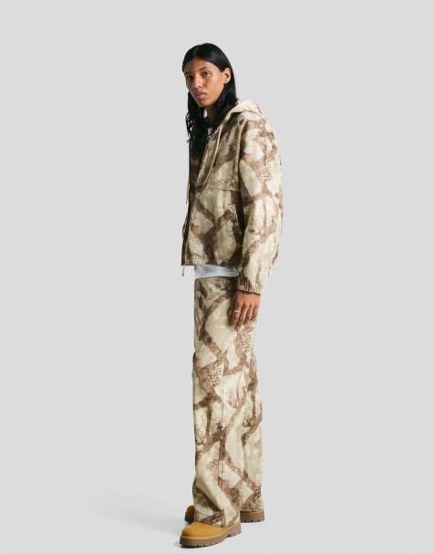 Bershka – Grön, mönstrad jeansjacka - view 1