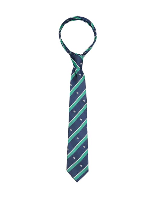 Bershka – Grön, randig slips, 3 av 3