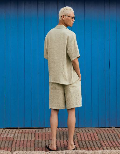 Bershka – Grön, rustik skjorta med korta ärmar, 2 av 4
