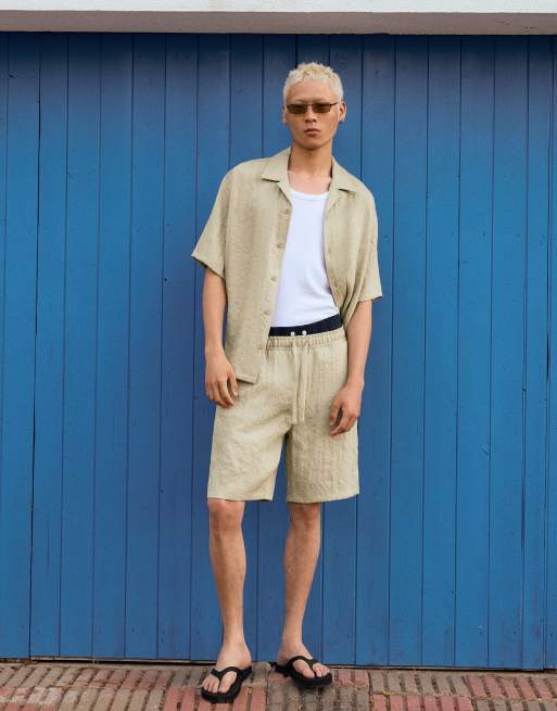 Bershka – Grön, rustik skjorta med korta ärmar, 3 av 4
