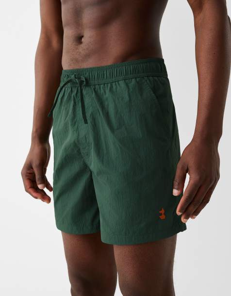 Bershka – Gröna, krinklade badshorts - view 1