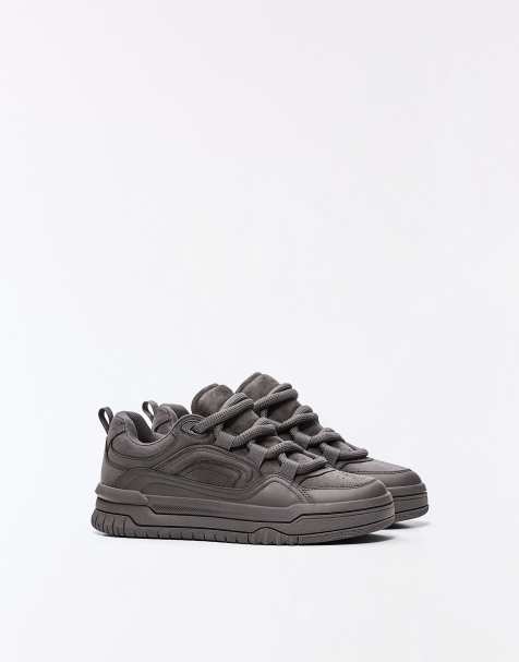 Bershka grova skate-sneakers i grått - view 1