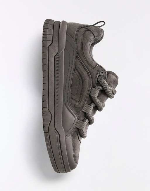 Bershka grova skate-sneakers i grått, 4 av 6