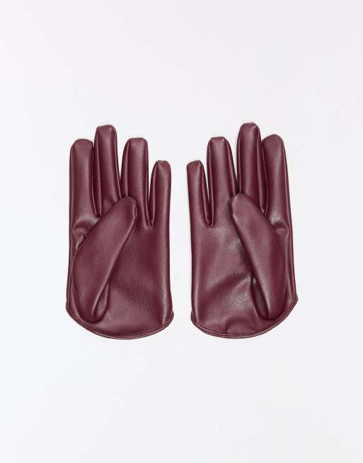Bershka guanti con aperture bordeaux, 3 di 6