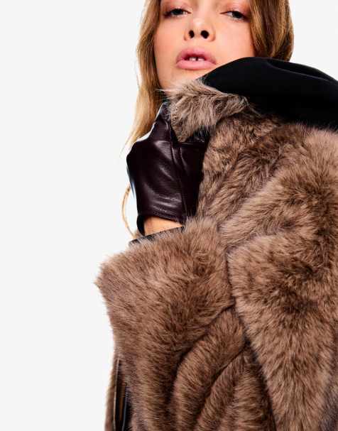 Bershka - Guanti marroni in pelle sintetica - view 1