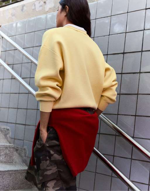 Bershka - Gul oversized trøje med polokrave, 3 af 5