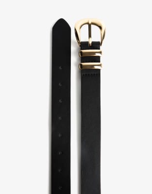 Bershka - Gürtel aus schwarzem Kunstleder