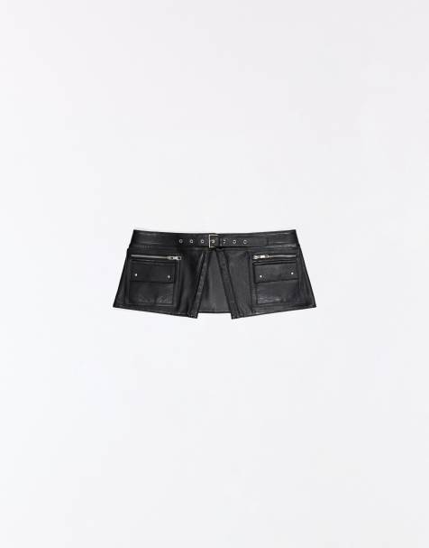 Bershka Gürtel mit Reißverschlussdetail in Schwarz - view 1