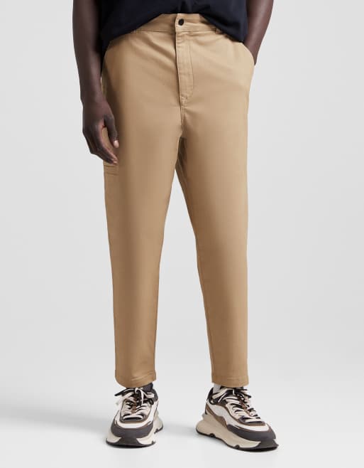 Bershka - Gyldenbrune tapered chinos