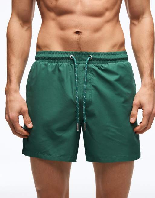 Bershka - Halflange zwemshort in groen, 4 van 4