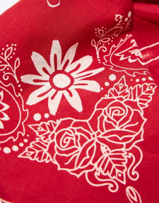 Bershka - Halssjaaltje met print in rood, 2 van 4