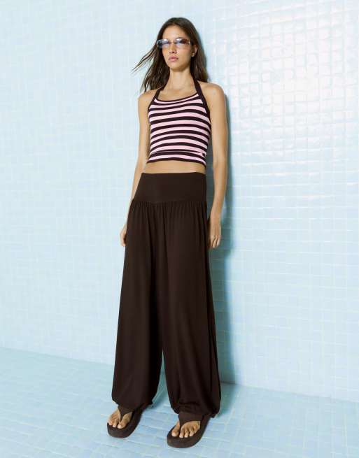 Bershka Halter knit top in pink, 4 of 4