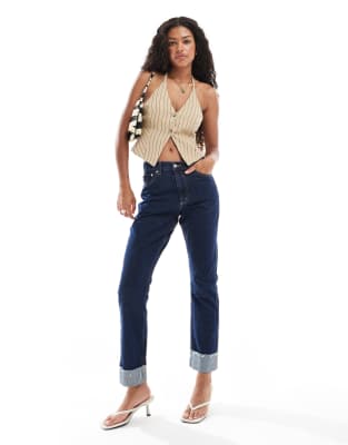 Bershka Halter Neck Linen Blend Vest