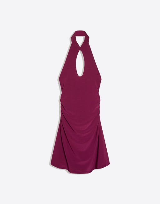 Bershka Halter qipao dress in red, 5 of 5
