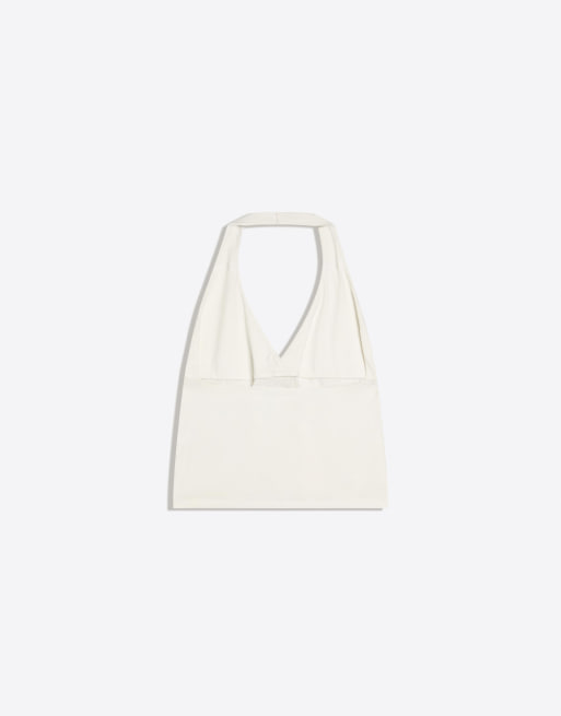 Bershka Halter top in white, 6 of 6
