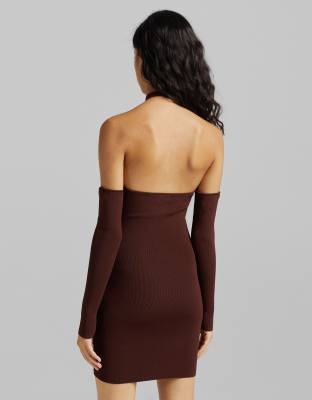 brown bershka dress