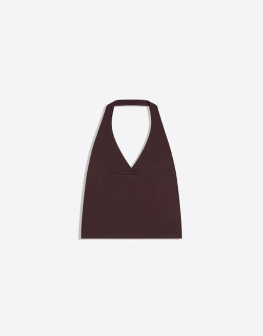 Bershka - Haltertop in bruin, 4 van 4