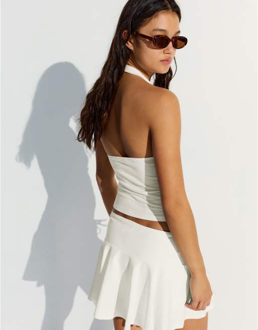 Bershka - Haltertop in wit, 3 van 6