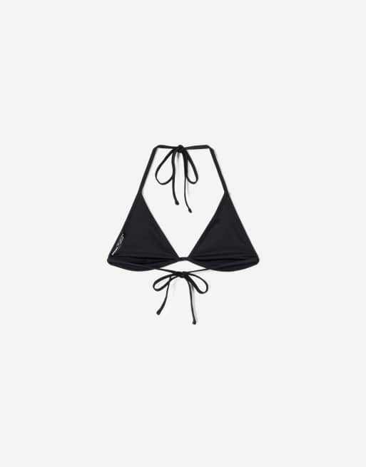 Bershka - Haut de bikini réversible à imprimé animal - Noir, 3 de 4