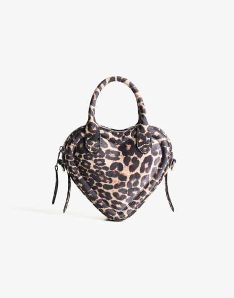 Bershka Heart mini bag in brown - view 1