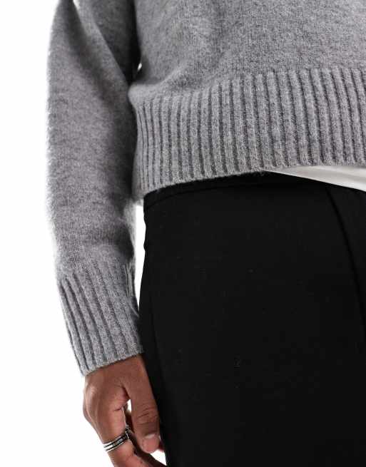 Bershka heavy knit jumper in grey | ASOS