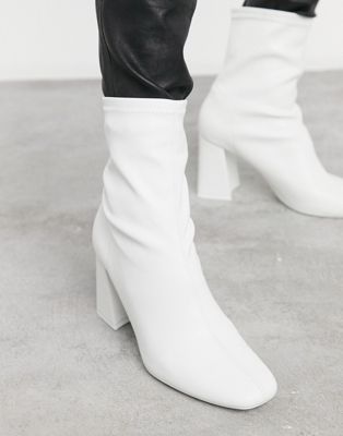 bershka white boots