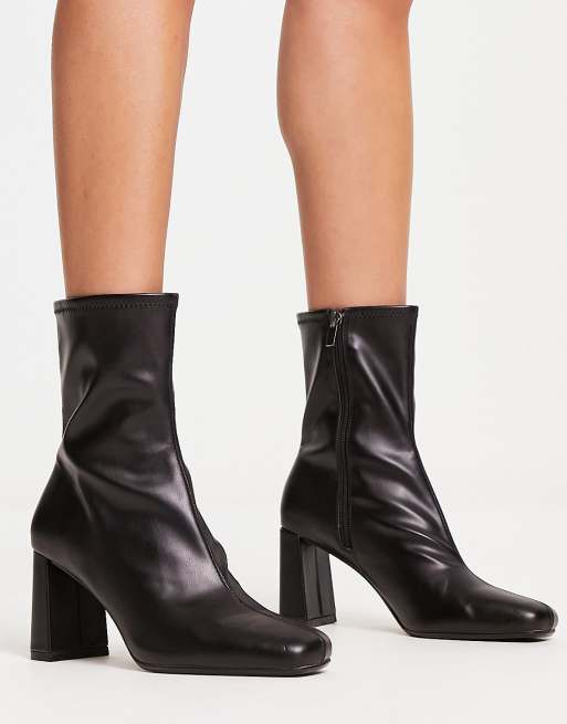 bershka black ankle boots