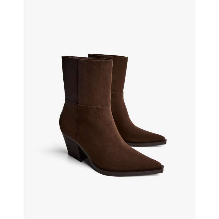 Knee High Bershka Booties Bershka Heeled Cowboy Ankle Boots In