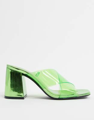 green clear heels
