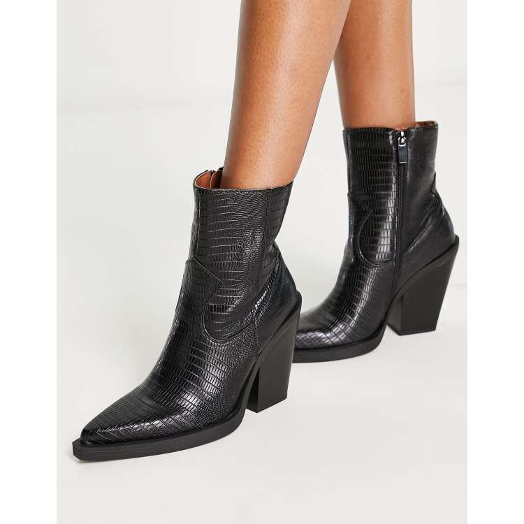 Bershka black ankle store boots