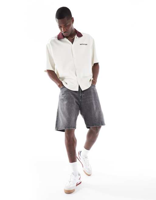 Bershka – Hemd in Ecru mit Retro-Kragen, 4 von 4