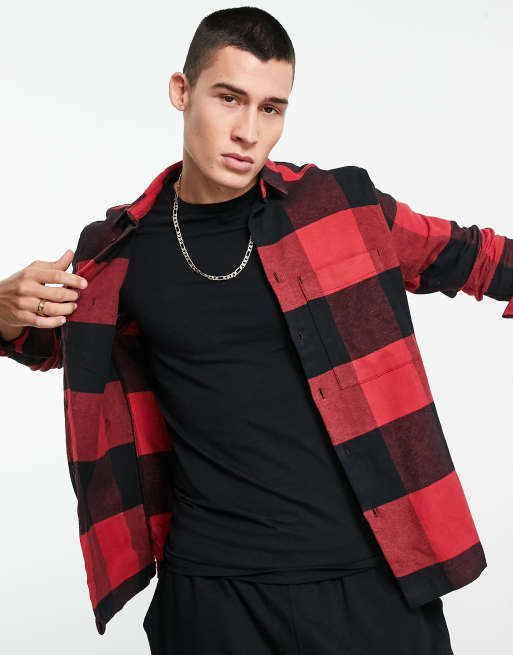 Bershka – Hemd in Rot kariert
