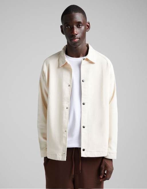 Bershka – Hemdjacke in Beige
