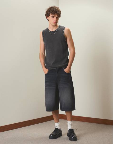 Bershka - Hemdje met oogjes in zwart - view 1