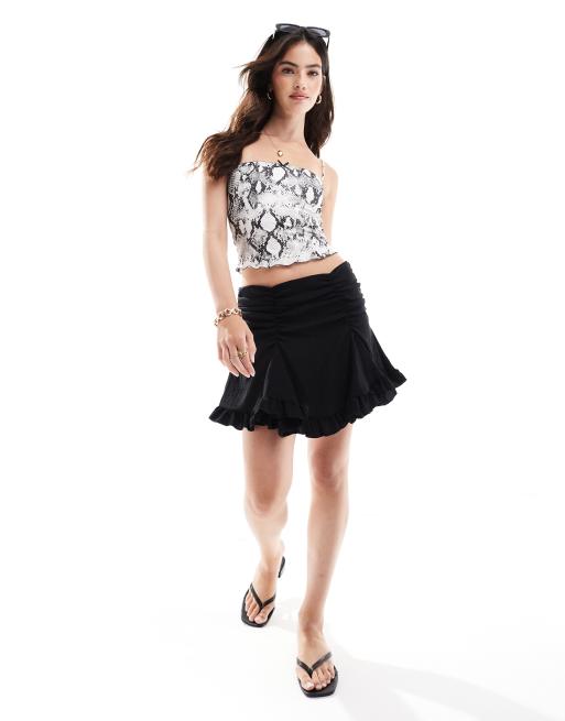 Bershka - Hemdje met rechte hals en bandjes in slangenprint, 4 van 4