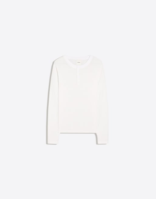 Bershka Henley-Pullover in Weiß, 5 von 5